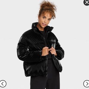 Short Iridescent Puffer Jacket